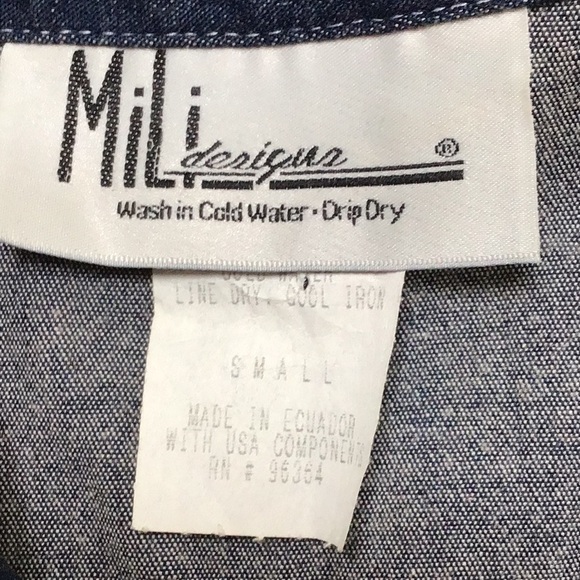 Vintage Rhinestone Studded Western Style Blue Jean Jacket Size Small - Picture 8 of 10